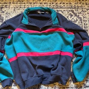 pierre cardin designer teal quarter zip